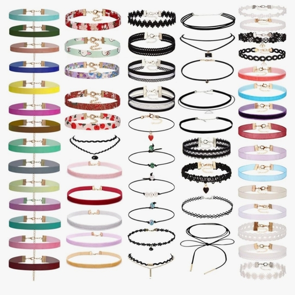 $25 -5 each MYSTERY BOX GRAB BAG each about 14 in long unclasped TATTOO CHOKER - Picture 5 of 5